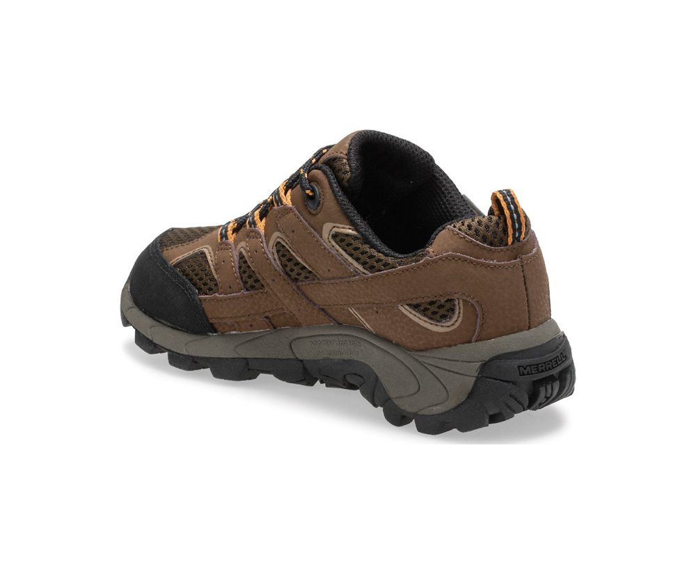 Buty Trekkingowe Merrell Dziecięce Brązowe - Moab 2 Niskie Lace Waterproof Sneaker - 035714-QVW